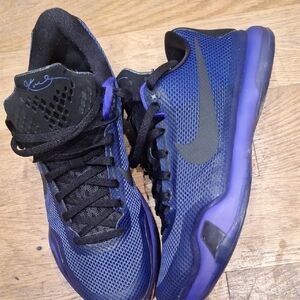 Kobe 10 Blackout Low Nike Black and Purple Mesh Sneakers